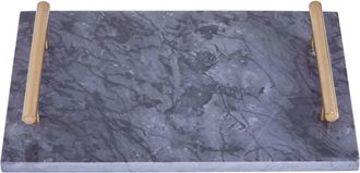 Fifty Five South Edles Tablett Mukko aus schwarzem Marmor, 30 x 20 cm