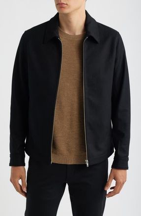 Theory Wyatt Wool Blend Bomber Jacket in Black at Nordstrom, Size Xx-Large