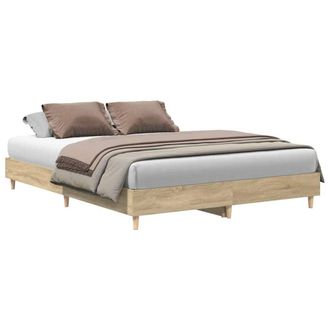 Berkfield Home Bed Frame No Mattress Sonoma Oak 140x200 cm Engineered Wood in Light Tan