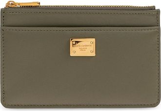 Dolce & Gabbana Accessoires, Dames, Groen, ONE Size, Leer, Plong&eacute; Kalfsleren Kaarthouder