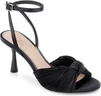 Badgley Mischka Ibis Ankle Strap Sandal in Black Fabric at Nordstrom, Size 6.5