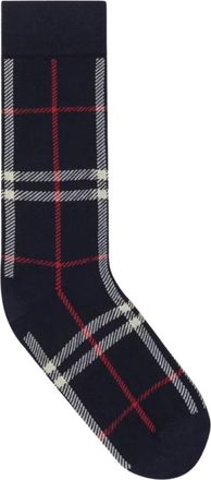 Burberry Core Check Sock - Dames - Ondergoed - Blauw - Maat: S Katoen