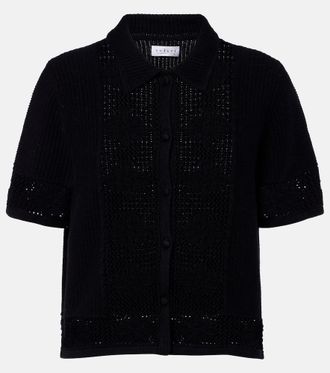 Velvet Rosemond open-knit cotton and cashmere top