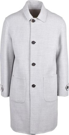 Eleventy Light Grey Wool Reversible Coat