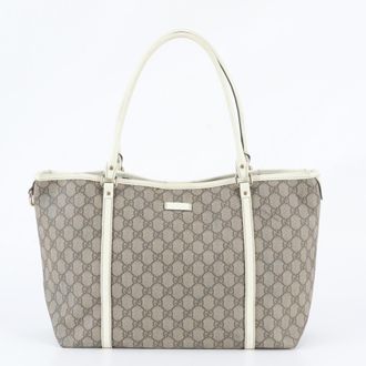 Gucci Brown Leather Coated Canvas Handbag Shoulder Bag Tote Bag (Pre-Owned)