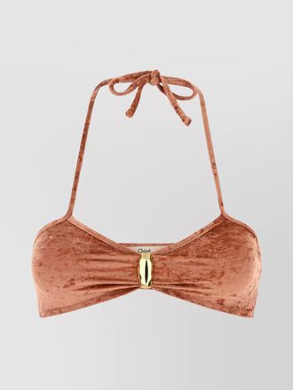 Chlo&eacute; velvet bikini top
