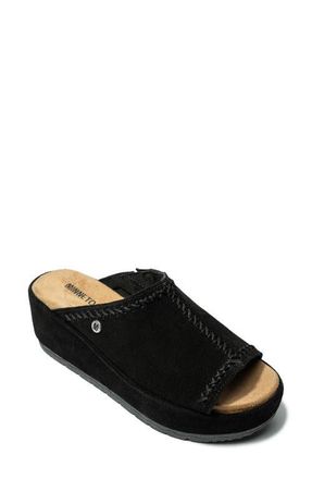 Minnetonka Paislee Wedge Sandal in Black at Nordstrom, Size 10