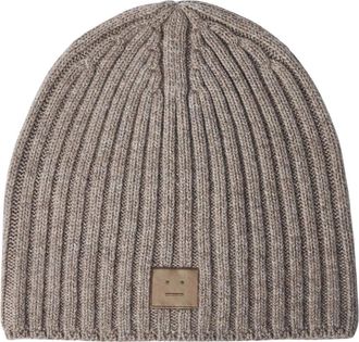 Acne Studios Wollen Logo Beanie Hoed - Heren - Hoeden - Bruin - ONE Size - Wol - Accessoires