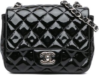 Chanel Pre-owned Womens Classic Flap Mini Square Bag - Black Leather - One Size