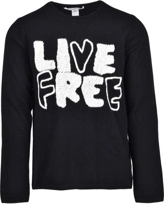Comme Des Gar&ccedil;ons Mens Crew Neck Pullover - Black/White