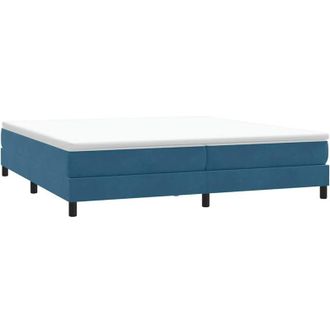 vidaXL Cama Box Spring Sin Colch&oacute;n Terciopelo Azul Oscuro 200x220 Cm Vidaxl
