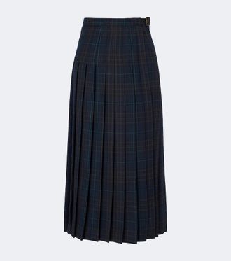Burberry Falda midi a cuadros plisada