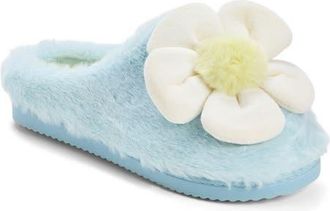 Dearfoams Rosie Furry Icon Clog Slipper in Blue Wash at Nordstrom, Size X-Large