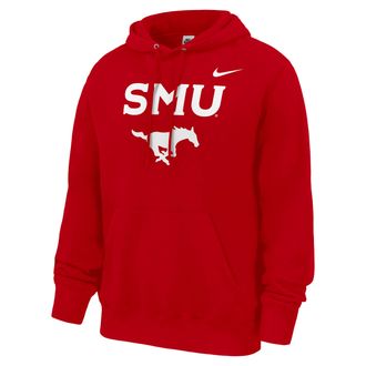Nike SMU Mustangs Club Nike Mens Football Fleece Pullover Hoodie in Red | M31233P394SMUN-RED