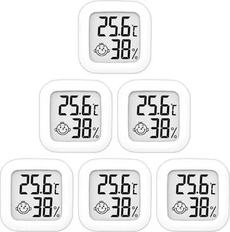OEM Juego De 6 Term&oacute;metros E Higr&oacute;metros De Alta Precisi&oacute;n Para Interiores (de 10 &deg;c A 70 &deg;c) - Para La Habitaci&oacute;n Del Beb&eacute;, Sala De Estar, Oficina, Inver