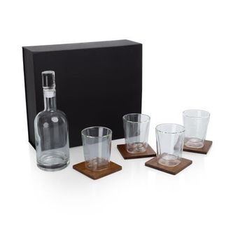 Legacy Ambassador Whiskey Box with Decanter and 4 Lowball Glasses in Black at Nordstrom