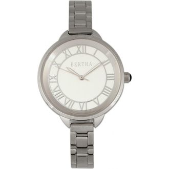 Bertha Sunglasses Madison Sunray Dial Bracelet Watch in Silver at Nordstrom