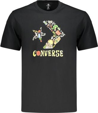 Converse Hombre, Camisetas, Negro, Talla: S