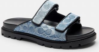 Coach Double Banded Sandal In Signature Denim
