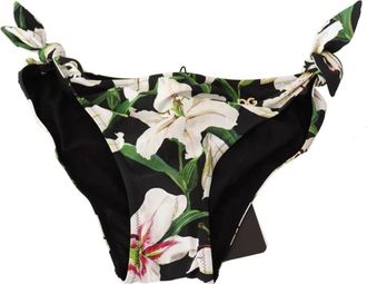 Dolce & Gabbana Lily-Print Bikini Broekje - Dames - Bikinis - Veelkleurig - XL - Nylon - Badmode