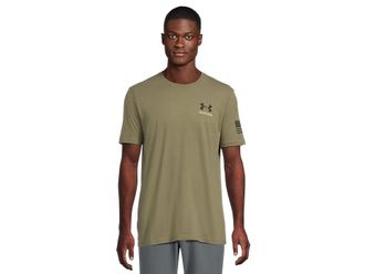 Under Armour New Freedom Banner T-Shirt Mens Clothing Marine OD Green/Black : 3XL, Polyester/Cotton