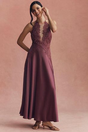 BHLDN Ella Lace Appliqu&eacute; Maxi Dress