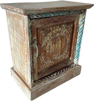 Wanderlust Deco Wanderlust Deco - Mesita De Madera Acabado Artesanal Marr&oacute;n 49x30x54h Cm