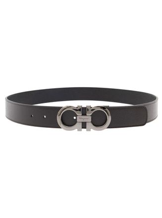 Ferragamo Brown Gancini Reversible Belt
