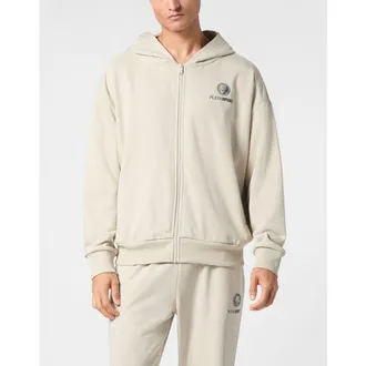 Plein Sport Oversize Zipped Hoodie Sweatshirt Ls Scratch Men in Grey at Nordstrom, Size Xxx-Large Eu