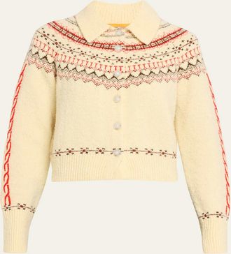 Guest In Residence Cloud Chalet Fair Isle Raglan Cardigan