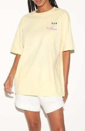 Spiritual Gangster Palms Oversize Cotton Graphic T-Shirt in Mellow Yellow at Nordstrom Rack, Size X-Large