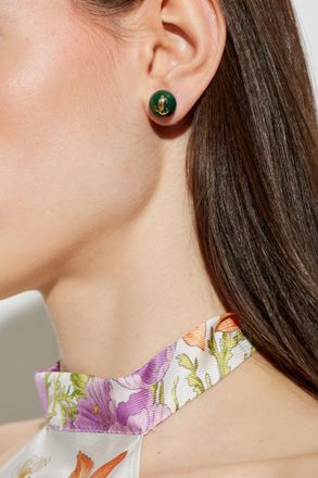 Jimmy Choo London Earrings With Logo, Womens, Green