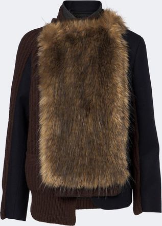 sacai Chaqueta acanalada en mezcla de lana
