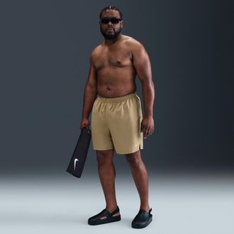 Nike Mens Swim Breaker Essential 7 Brief-Lined Volley Short (Big & Tall) in Brown | NESSF587-241