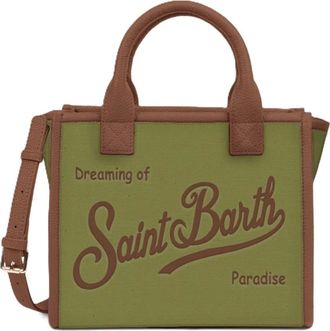 MC2 Saint Barth Tassen, Dames, Groen, ONE Size, Katoen, Midi Schoudertas