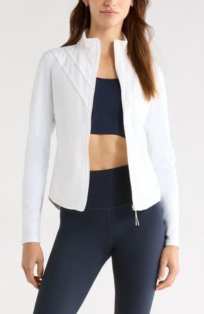 Zella Tiebreaker Performance Hybrid Jacket in White at Nordstrom, Size X-Large