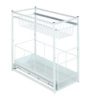 WENKO Estante Coc Armario 45x45x23cm Met Bl 2 Cestas Telesc&oacute;picas