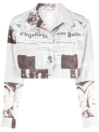 Dior Giacca con stampa crop anni 90-2000 - Bianco