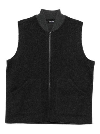 Cenere GB zip-up patch-pocket vest - Black