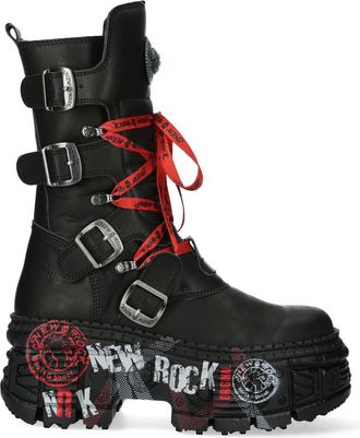 New Rock WALL028B-C1 Boots Leather Platform Gothic