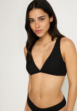Lascana Triangel-Bikini-Top LSCN BY LASCANA Lou, Damen, Gr. L, N-Gr, schwarz, Elasthan, Polyester, Strukturmuster, Bikini-Oberteile Triangel-Bikini-Top, aus t
