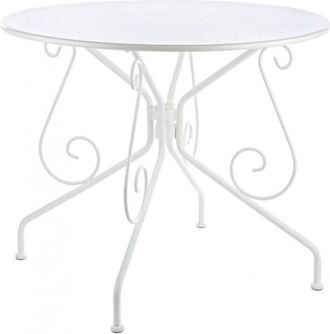 Konte Design Mesa de acero blanco ø90 cm