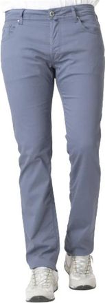 Jacob Cohen Blauwe katoenen en lyocell slim jeans - Heren - Chinos - Blauw - W29 - Katoen - Broeken