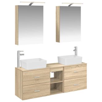 vidaXL Set Di Mobili Per Il Bagno 5 Pz Rovere Sonoma Vidaxl