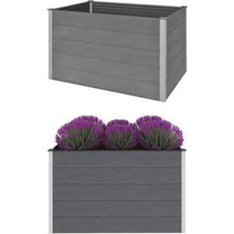 vidaXL Garden Raised Bed WPC 150x100x91 cm Grey vidaXL