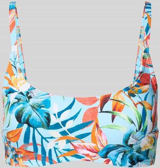 Venice Beach Bustier-Bikini-Oberteil mit floralem Allover-Print Modell Caru in Hellblau, Größe 38AB