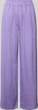 Emily van den Bergh Leinenhose mit elastischem Bund in Lila, Gr&ouml;&szlig;e 36