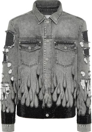 Philipp Plein Denim Jack Flame
