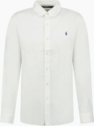 Polo Ralph Lauren Mens Polo Ralph Lauren Custom Fit Linen Shirt in Ceramic White - Size: 38/Regular