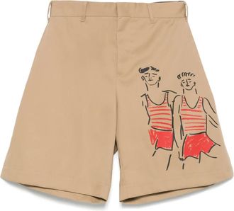 Msgm Shorts con stampa illustrazione - Toni neutri